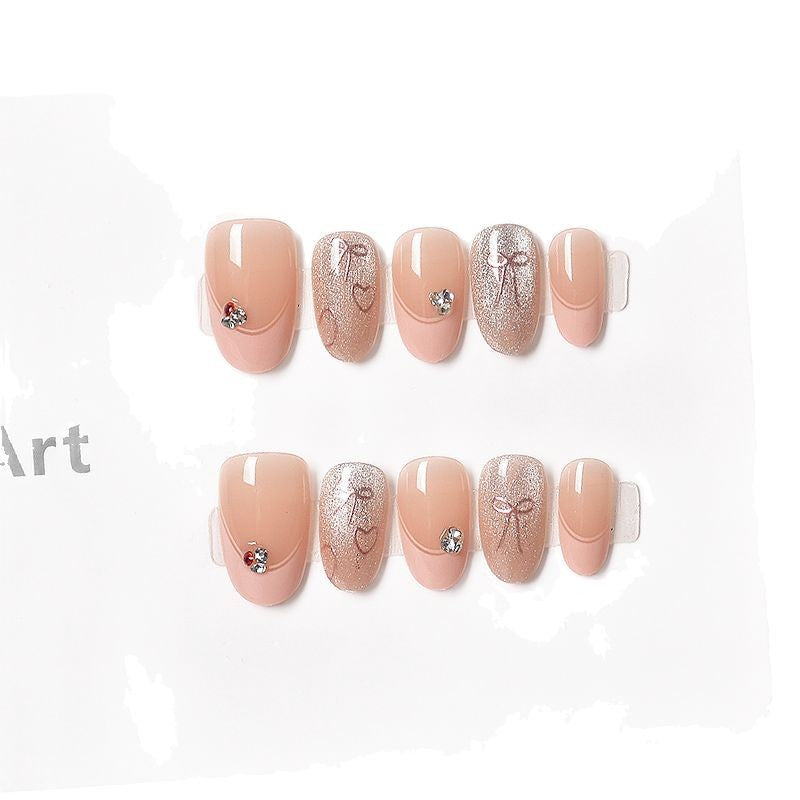 Elegant French Tip Press-On Nail Art Bowlift 1787316010