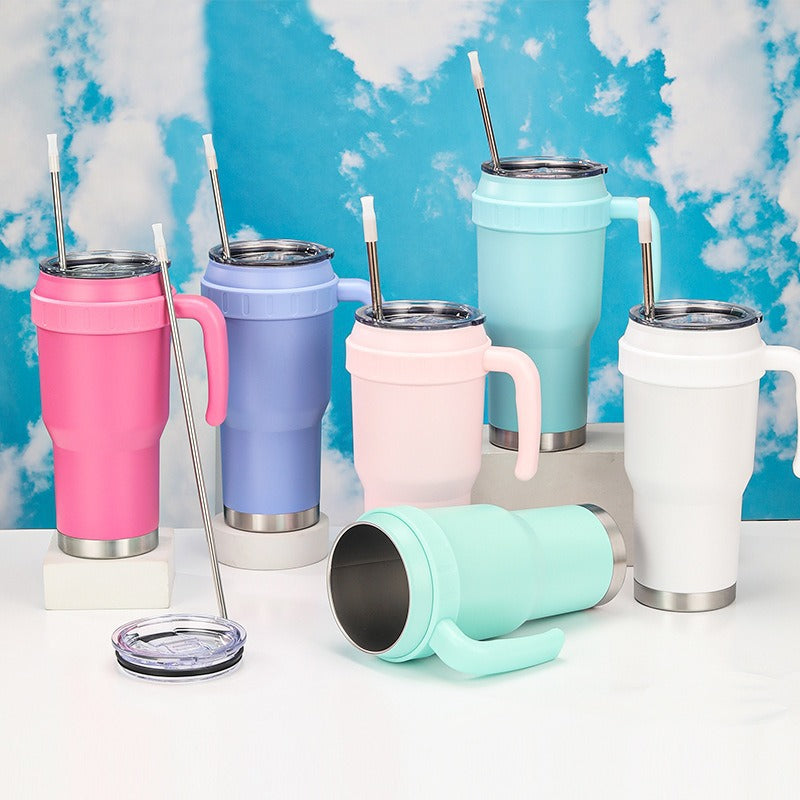 Ladies Insulated Steak and Grill Cup with Practical Carry Handle Bowlift