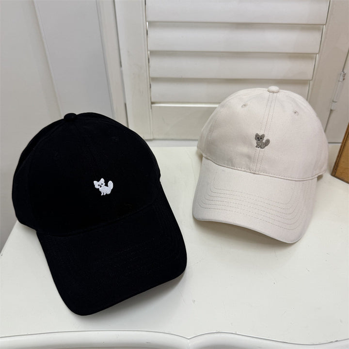 Women's Playful Embroidered Cat Cap Bowlift