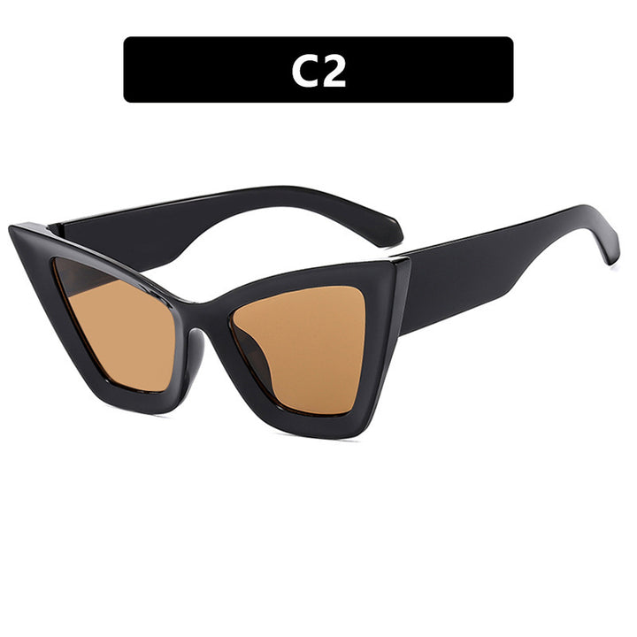 Women's Cat-Eye Sunglasses with Unique Wave Frame Bowlift