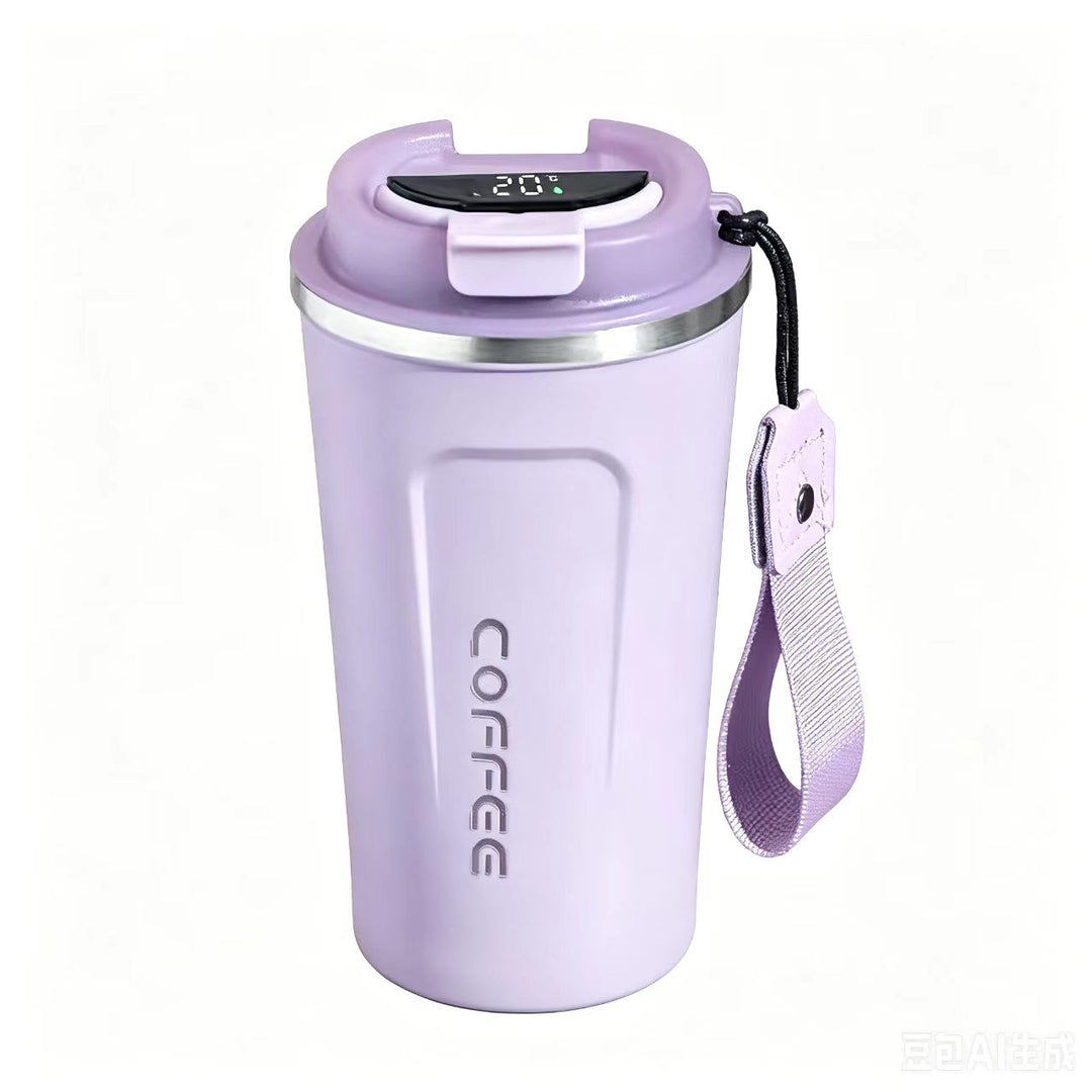 Insulated Stainless Steel Travel Coffee Tumbler with Leakproof Lid and Carry Strap Bowlift
