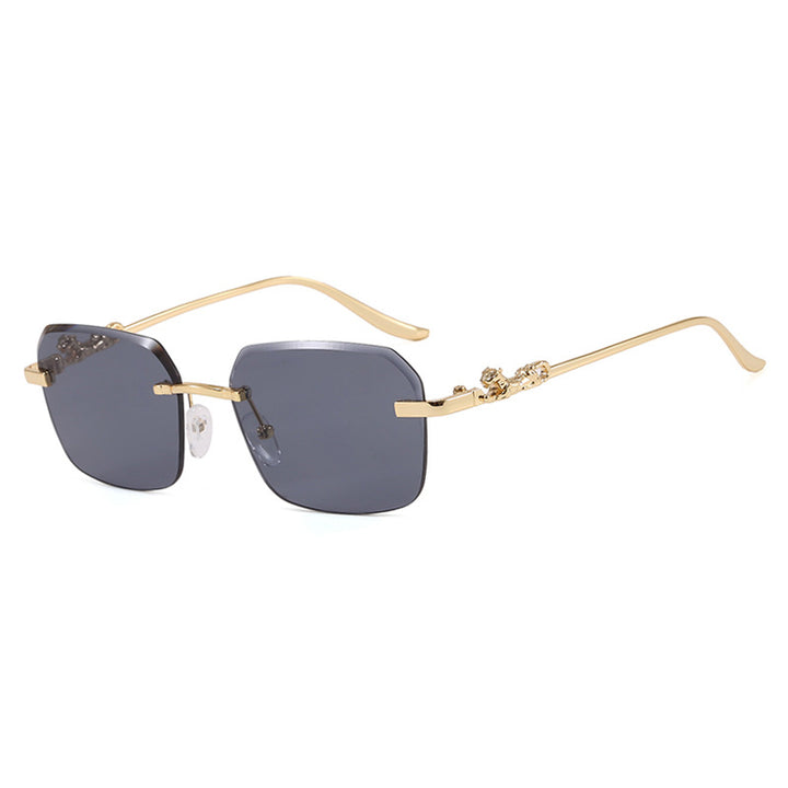 Women's fashionable square sunglasses with elegant gold frame and protective UV filter Bowlift