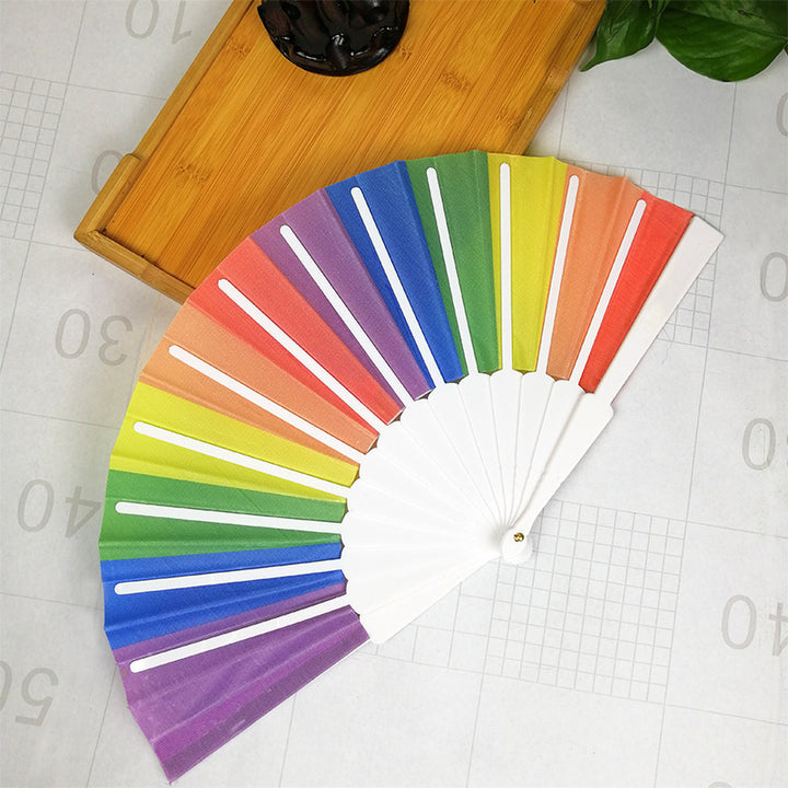 Women's colorful hand fan with artistic design Bowlift