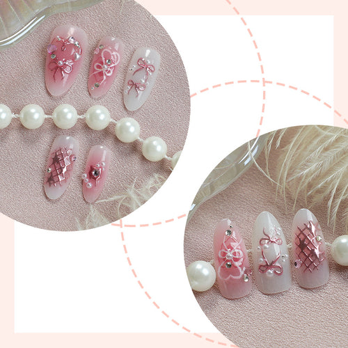 Nail art set with delicate flower and glitter designs Bowlift