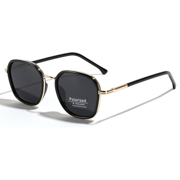Women's geometric polarized sunglasses with stylish metal frame Bowlift