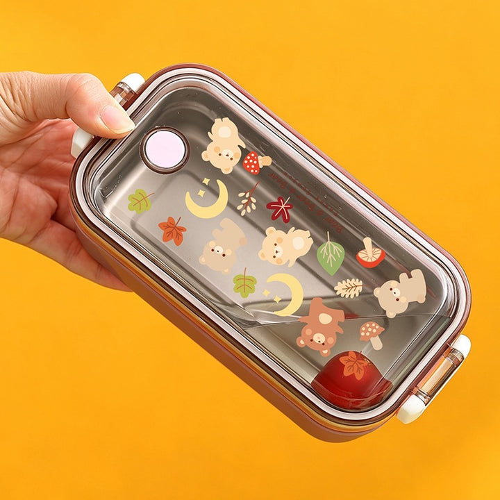Dinosaur-Themed Multi-Compartment Lunch Box