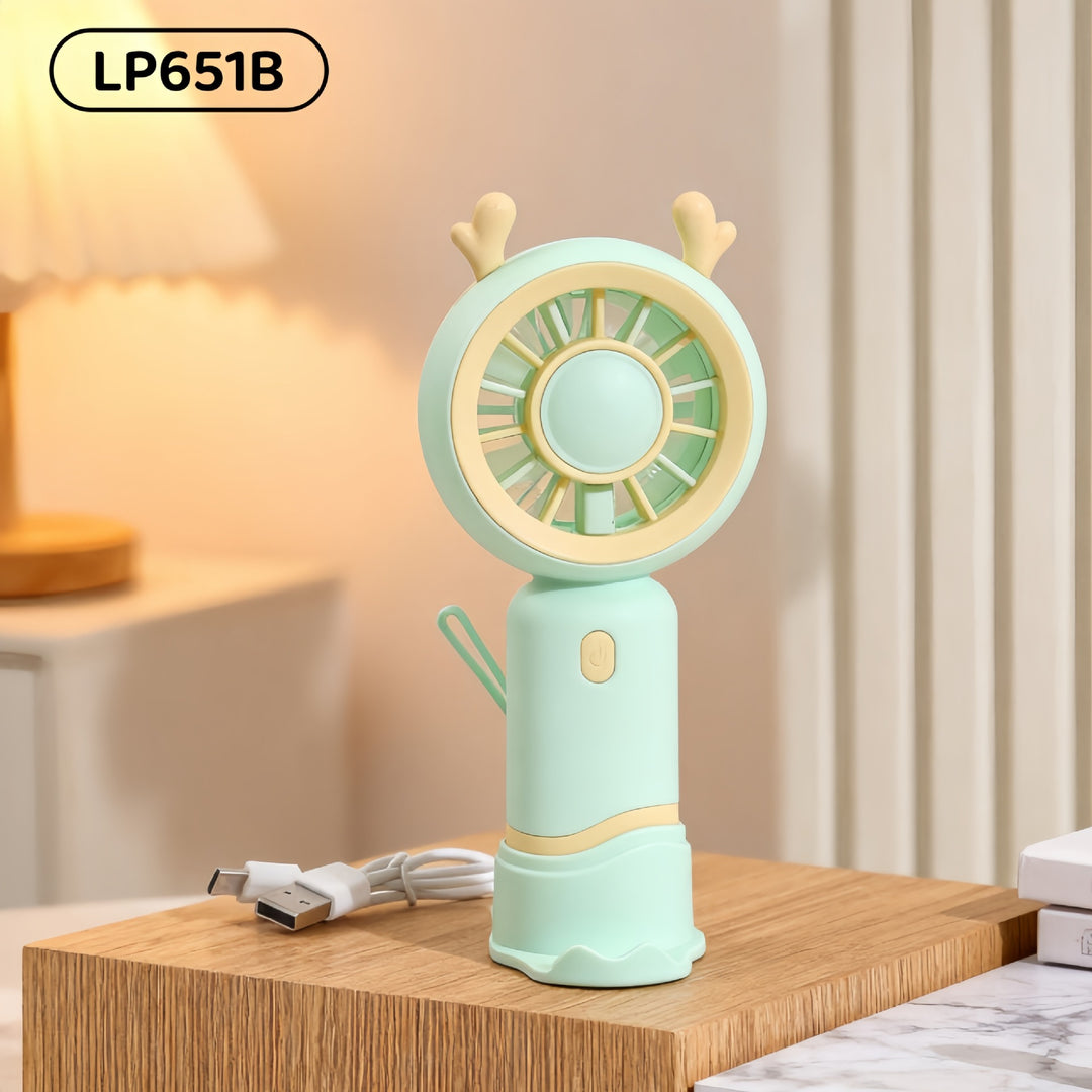 Ladies Portable Mini Handheld Fan with Cat Ears Bowlift