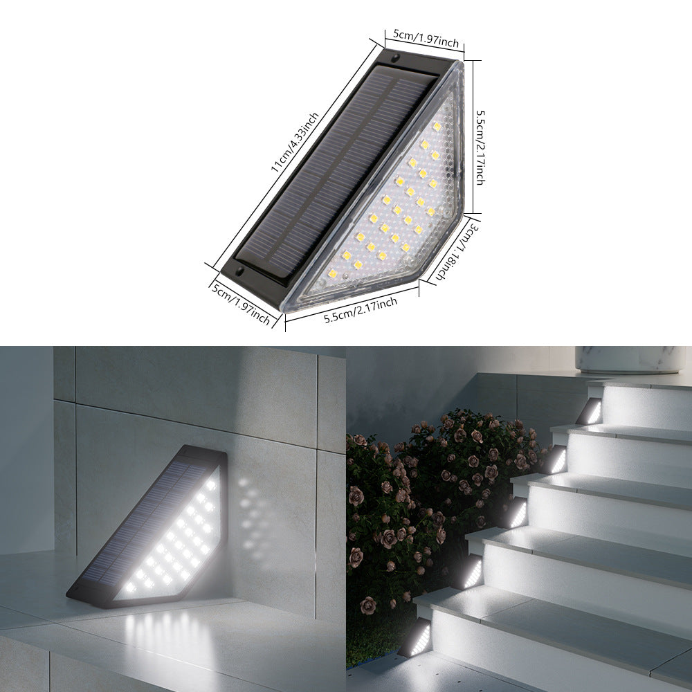 Triangular Solar Powered LED Corner Step Light Bowlift