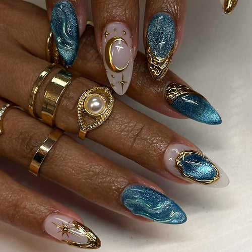 Artificial nail set with elegant 3D embellishments Bowlift