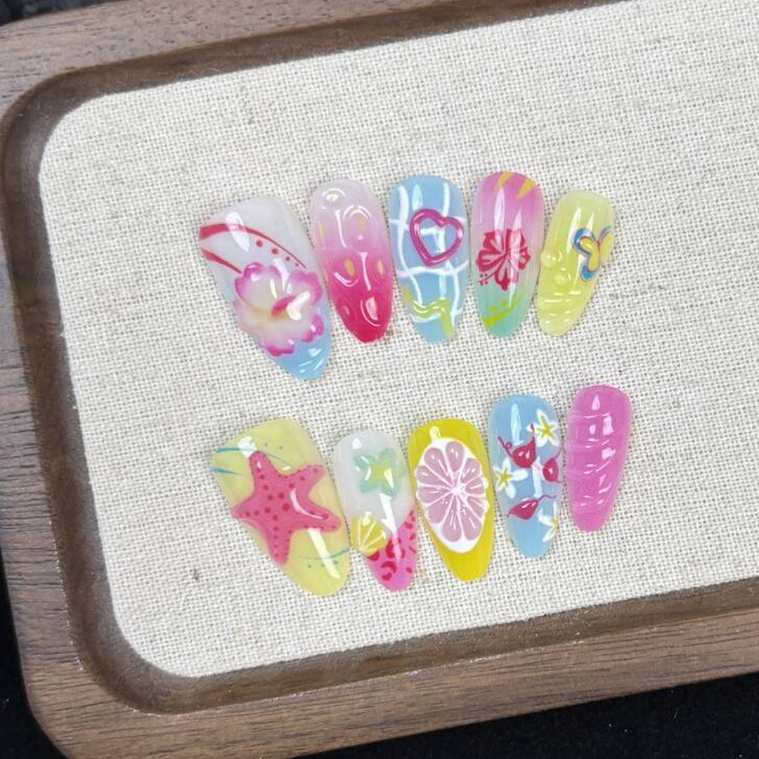 Artistic Themed Press-On Nail Tips Bowlift