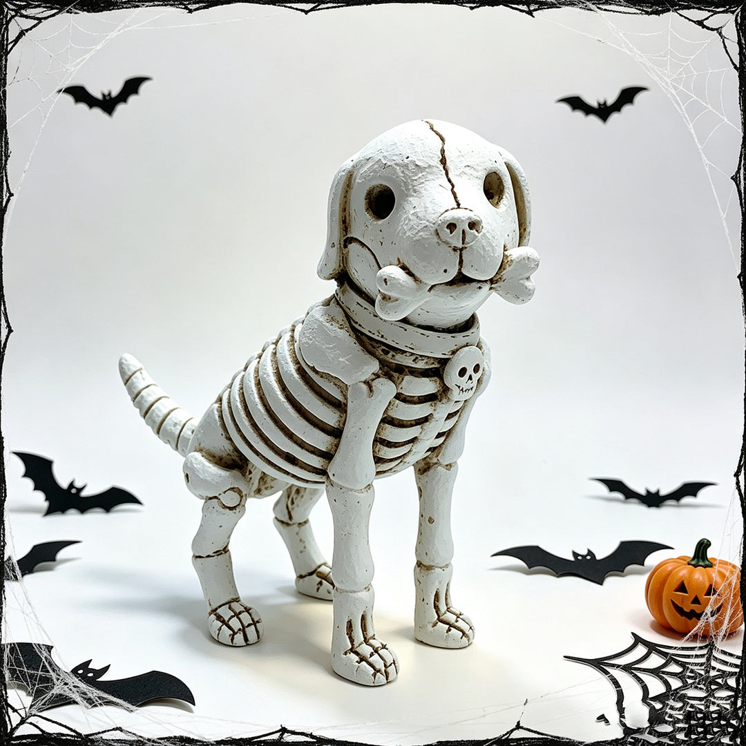 Decorative Dog Skeleton Figurine Bowlift