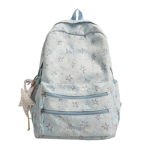 Star Print Casual Backpack Bowlift