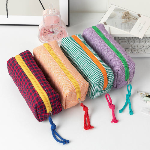 Quilted Zippered Pencil Case Bowlift