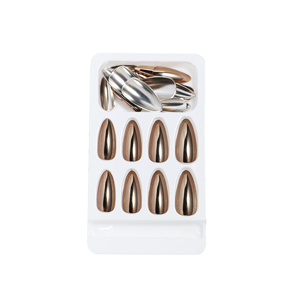 Metallic Stiletto Press-On Nails Bowlift