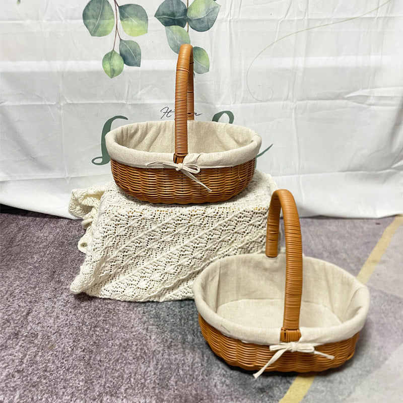 Women's Elegant Basket with Removable Fabric Insert Bowlift
