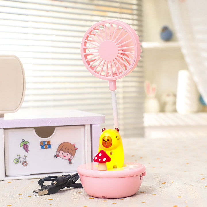 Women Portable Hand Fan with LED Panda Design Bowlift