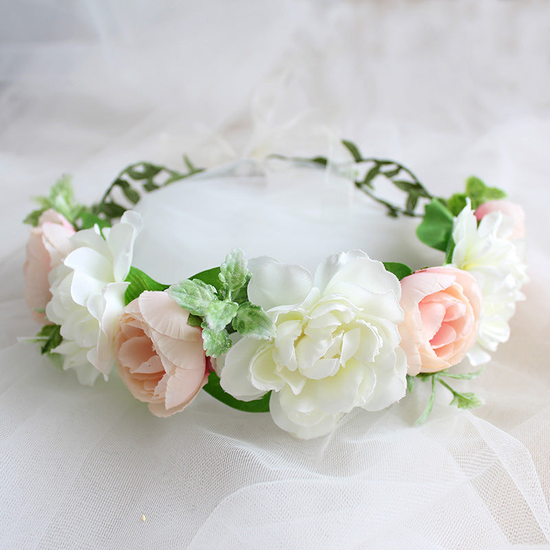 Handmade Romantic Artificial Flower Crown Headband for Bridal and Festival Bowlift