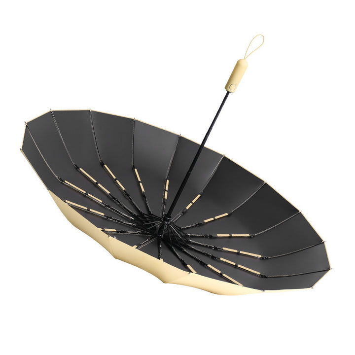 Ladies innovative and robust folding umbrella with ergonomic handle Bowlift