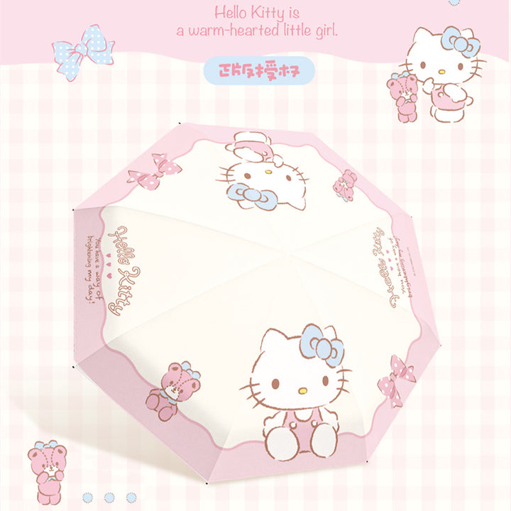 Ladies folding umbrella with exclusive Hello Kitty design and practical carrying mechanism Bowlift