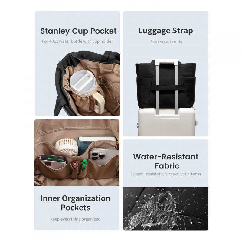 Stylish and Padded Tote Bag with Removable Interior Pocket Bowlift