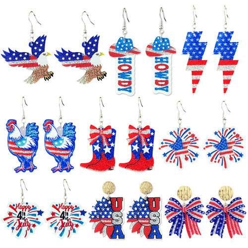 Women's shimmering statement earrings with star and fireworks design made of acrylic Bowlift