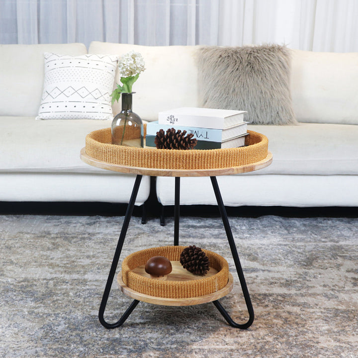 Modern side table with practical storage compartment Bowlift