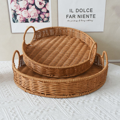 Round Rattan Serving Tray Bowlift