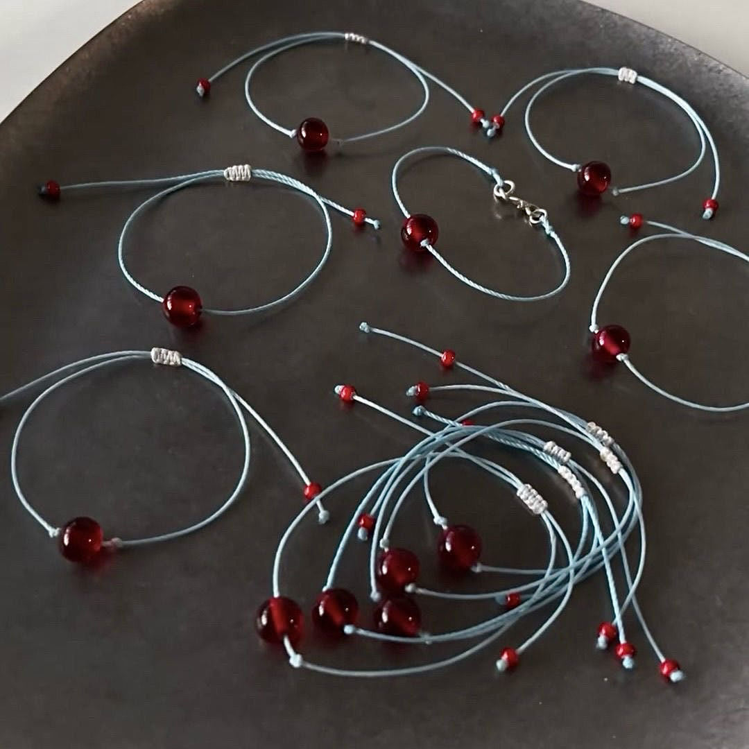 Adjustable Cord and Gemstone Bracelet Bowlift