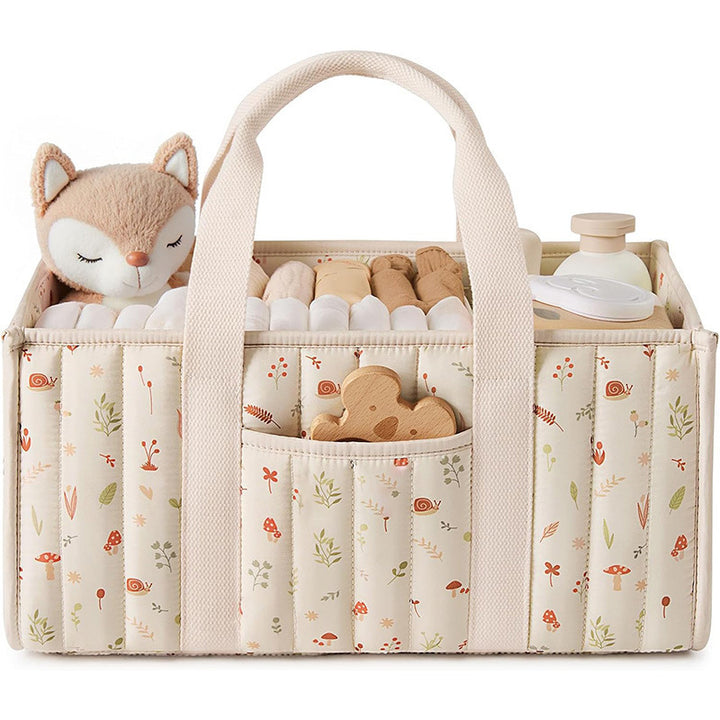 Storage basket with carrying handles and elegant floral pattern Bowlift