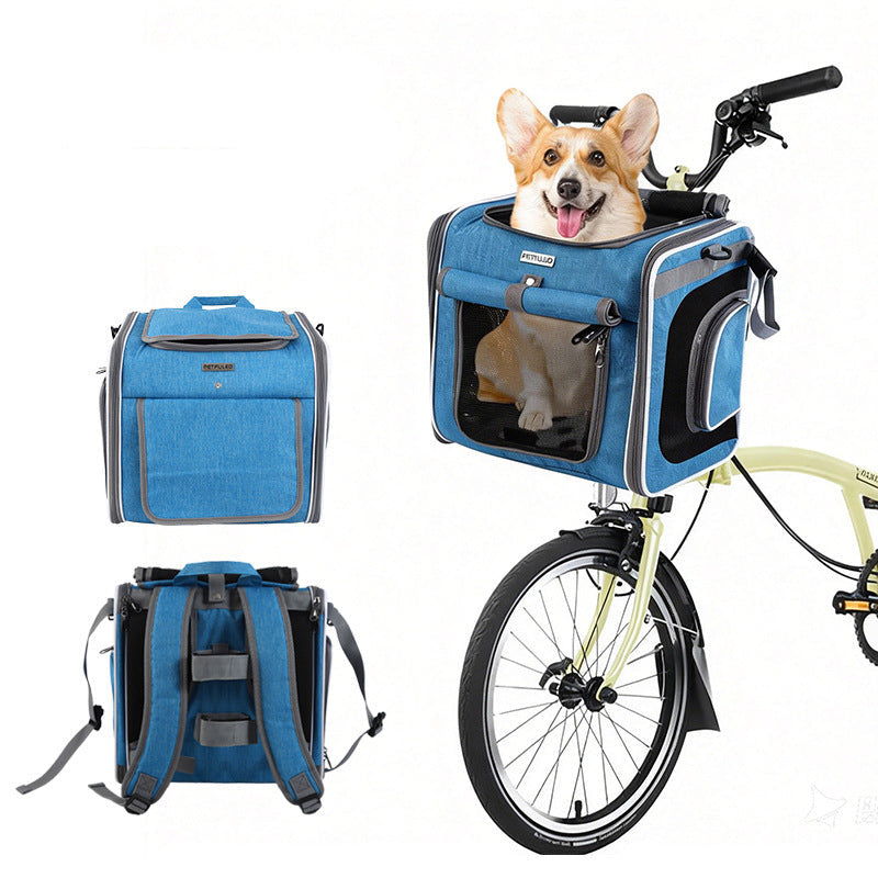 ventilated bike front pet carrier backpack with reinforced frame Bowlift