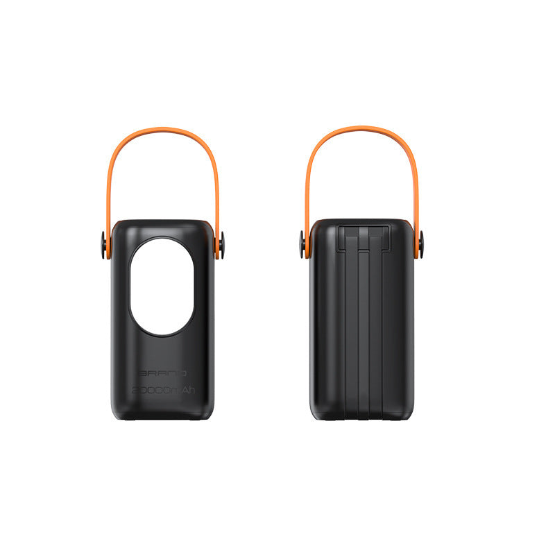 Portable power bank with integrated carrying handle and digital charging indicator Bowlift