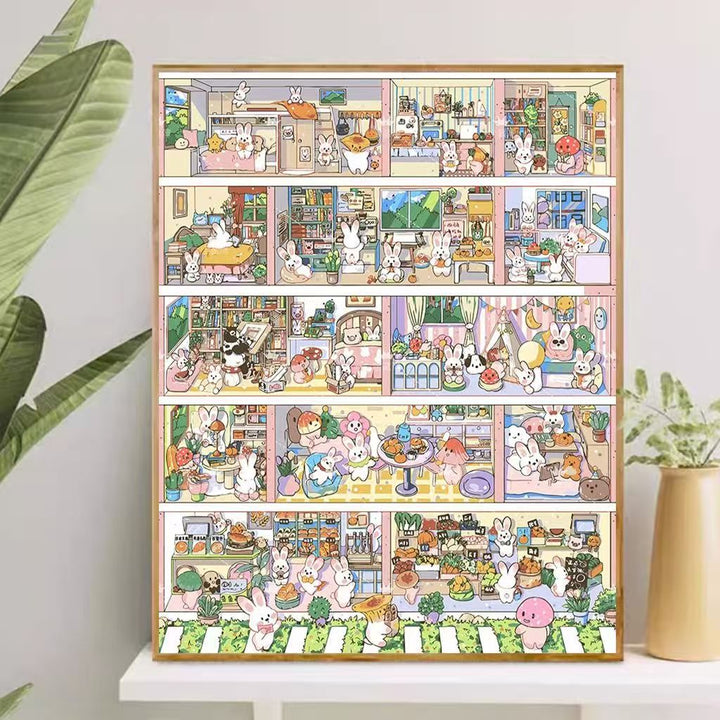Playful Cartoon-Themed Art Canvas Bowlift