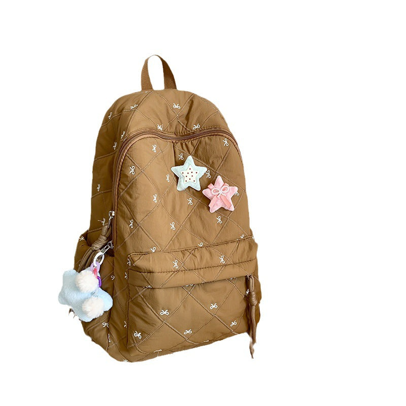 Quilted Playful Design Backpack Bowlift