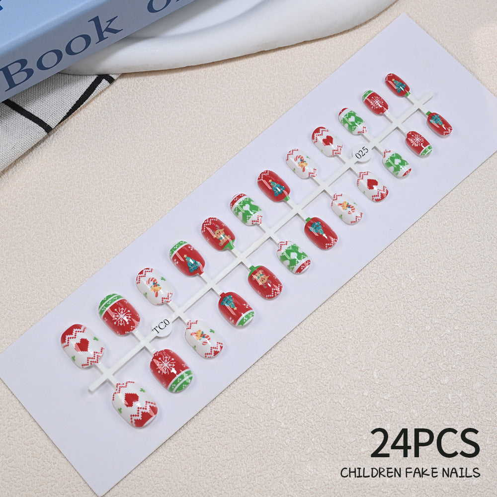 Children's Fun Holiday-Themed Fake Nail Set Bowlift
