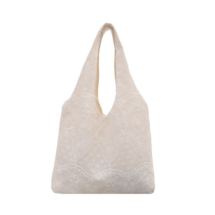Elegant Lace-Trimmed Shoulder Bag Bowlift