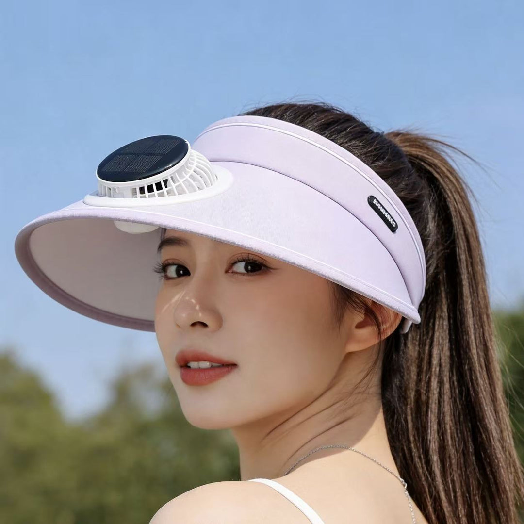 Sport Sun Visor with detachable front fan, adjustable headband and reflective piping Bowlift