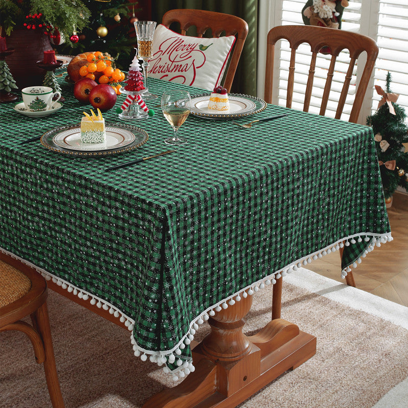 Festive Checkered Tablecloth