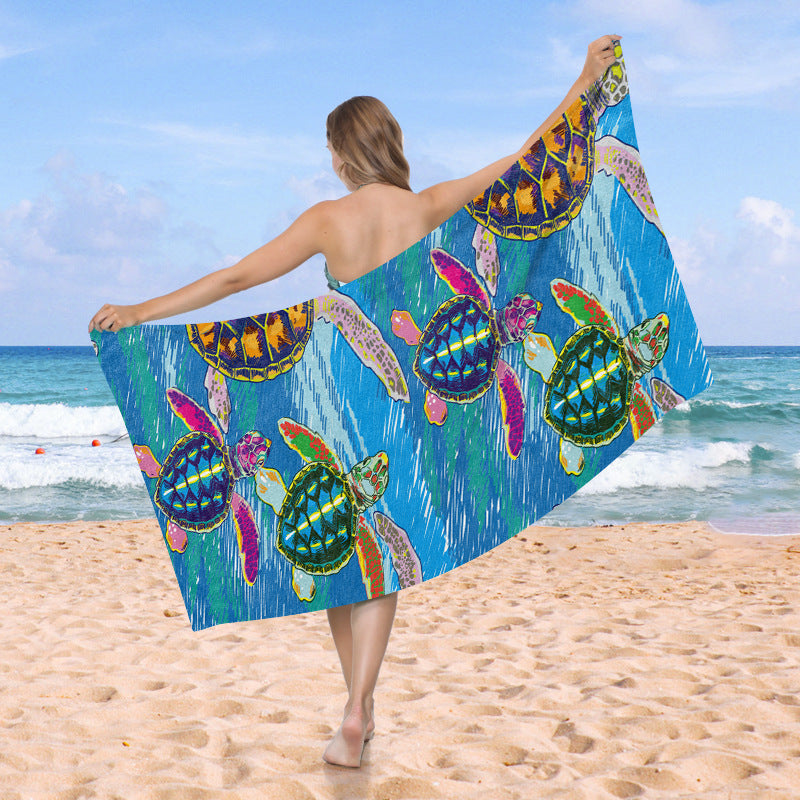 Beach towel with creative turtle design Bowlift