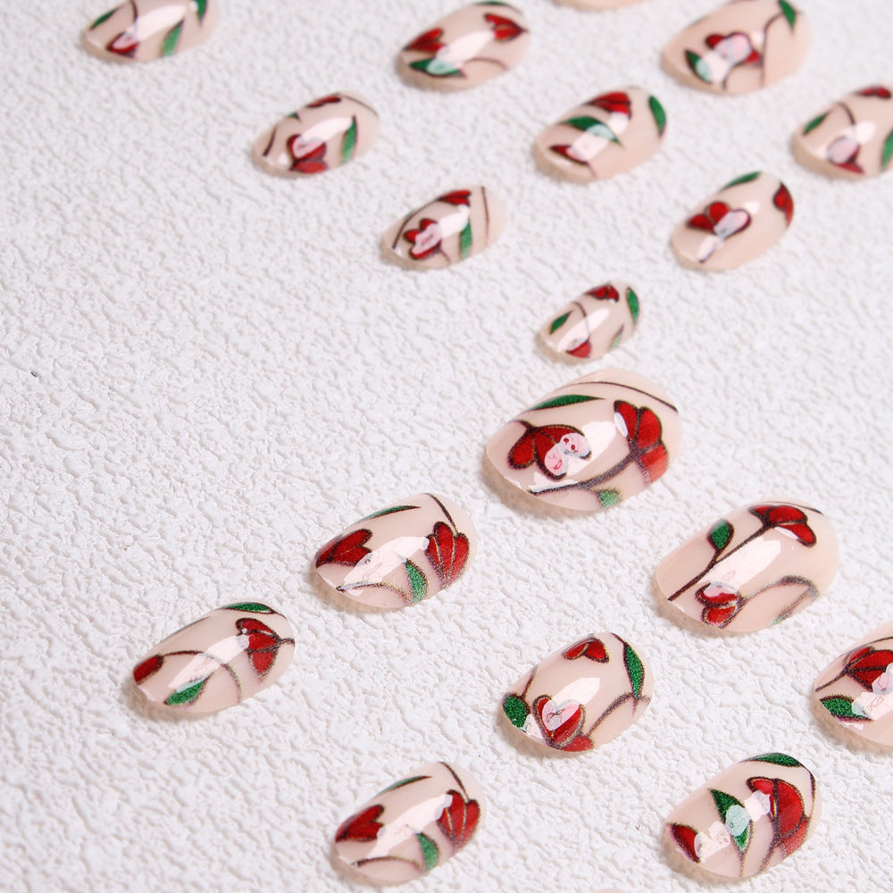 Floral-Designed Press-On Nails Bowlift