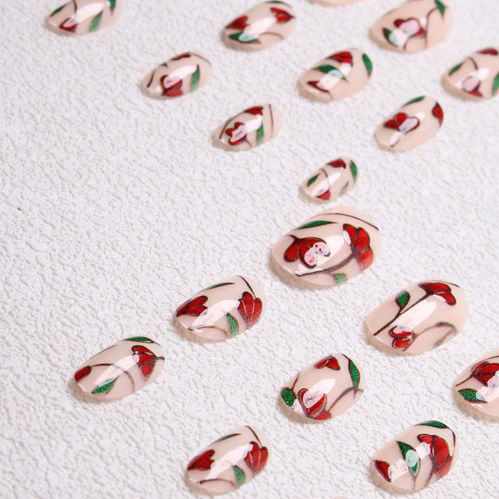 Floral-Designed Press-On Nails Bowlift