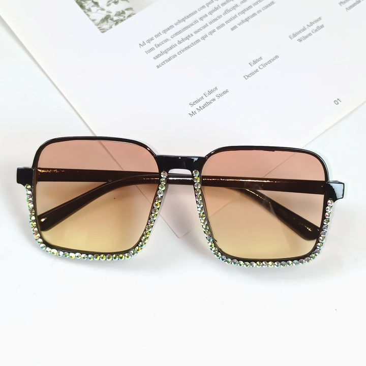 Ladies Glamorous Sunglasses with Sparkling Rhinestone Embellishment Bowlift