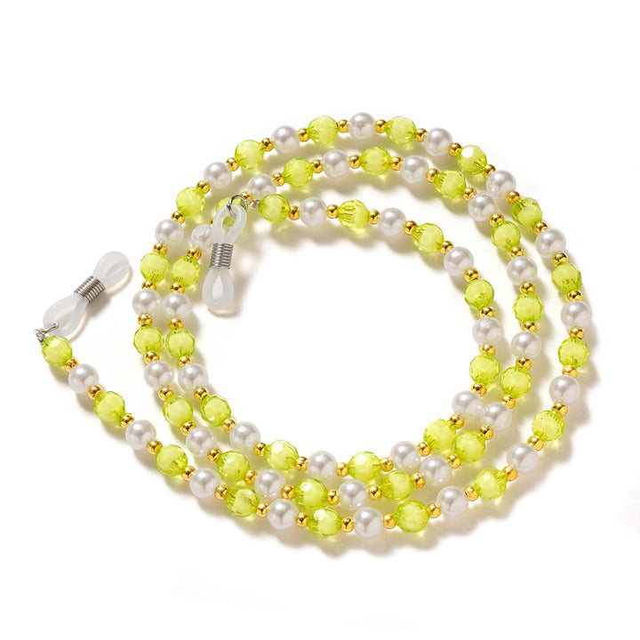 Elegant Pearl and Crystal Eyewear Chain Bowlift