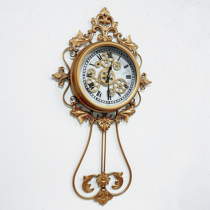 Vintage Gear Mechanism Wall Clock Bowlift
