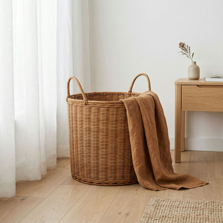 Handmade storage basket made of natural wicker Bowlift