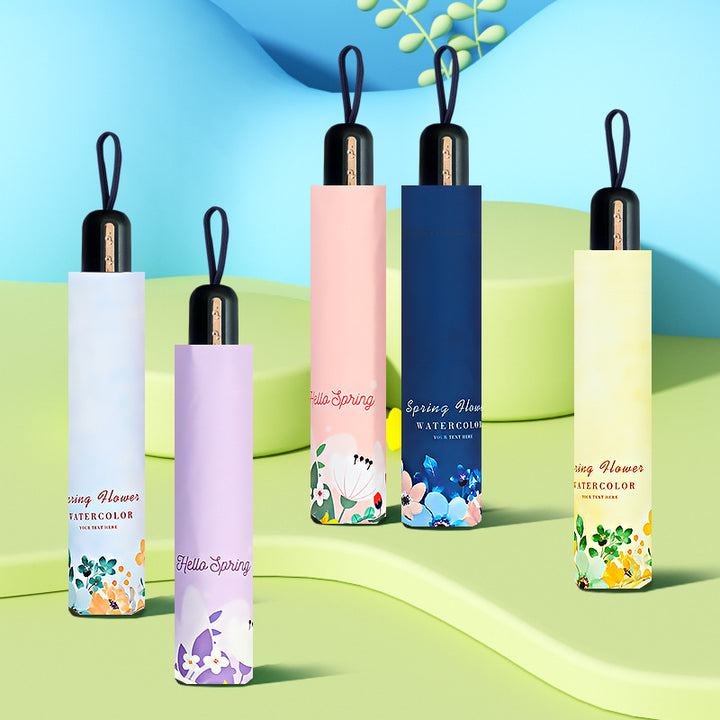 Women's Folding Umbrella with Floral Design Bowlift