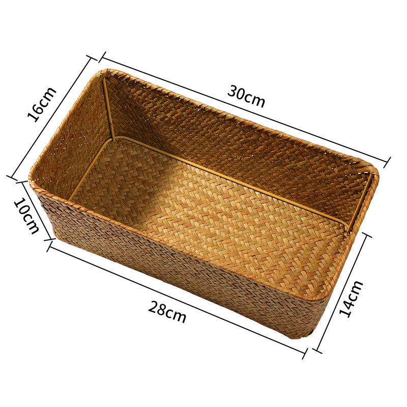 Unisex Rectangular Storage Basket made of Natural Wicker Bowlift