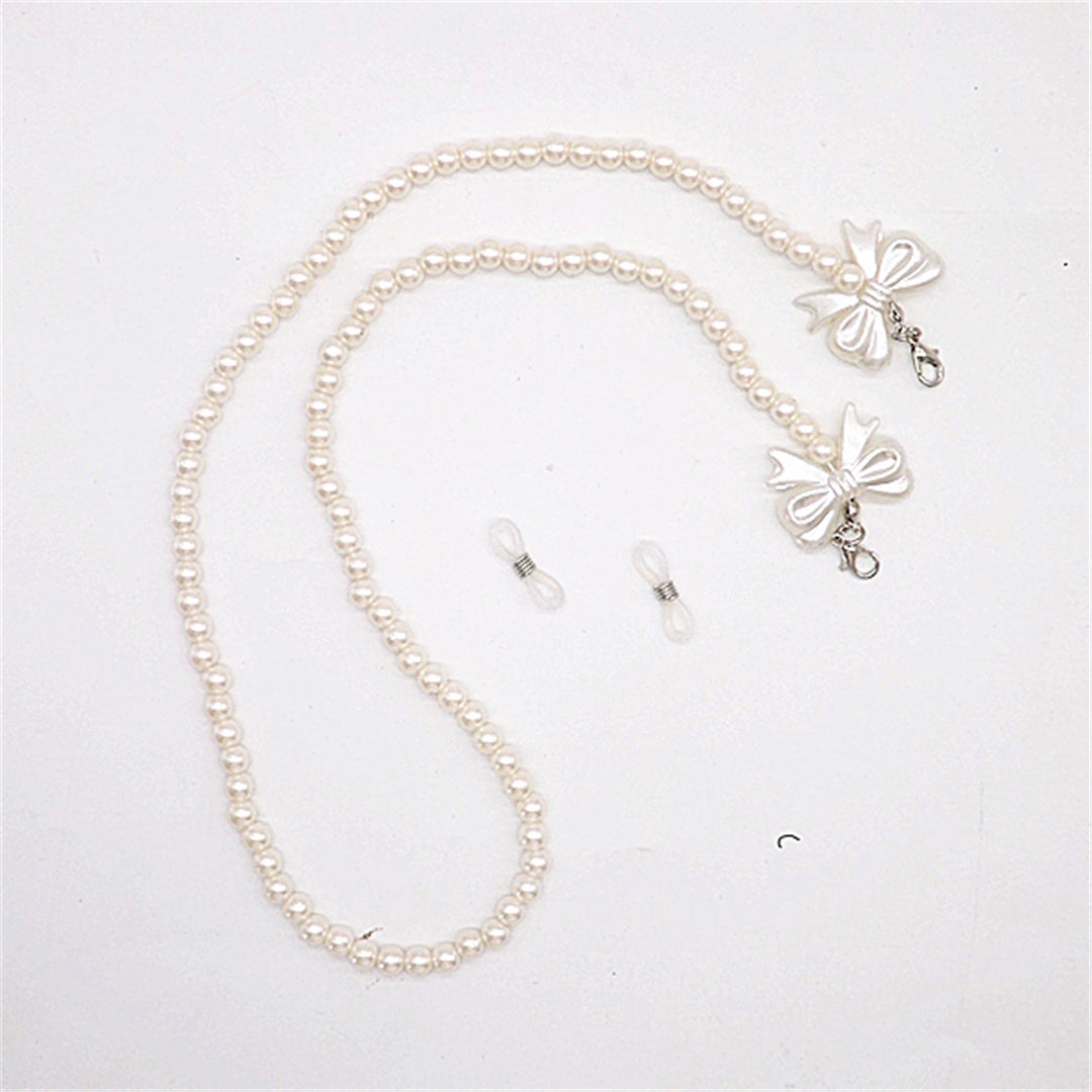 Elegant pearl glasses chain with bow pendants Bowlift