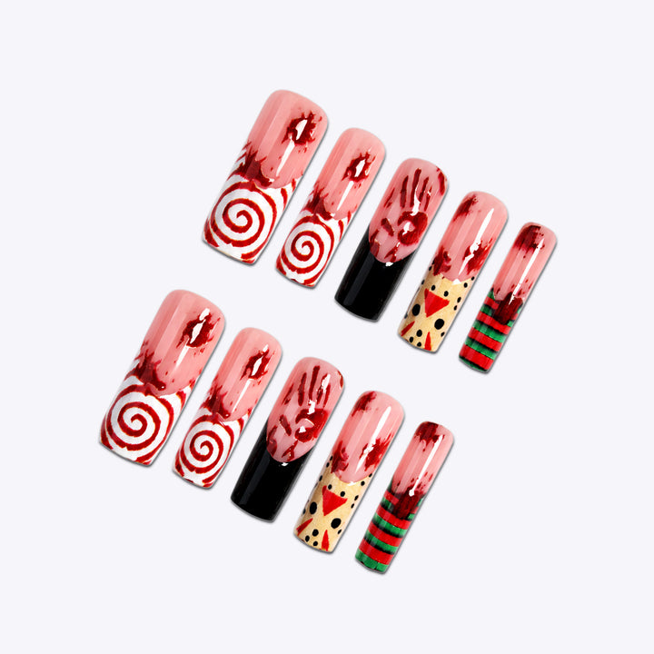 Creative nail art set with creepy Halloween design Bowlift