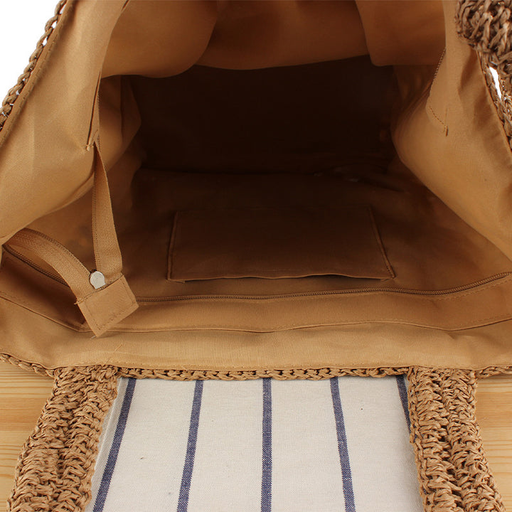 Macrame Tote Bag with Geometric Pattern Bowlift