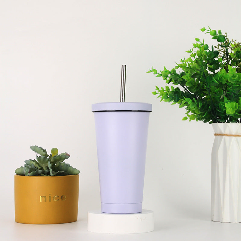 Women's stainless steel drinking cup with straw Bowlift